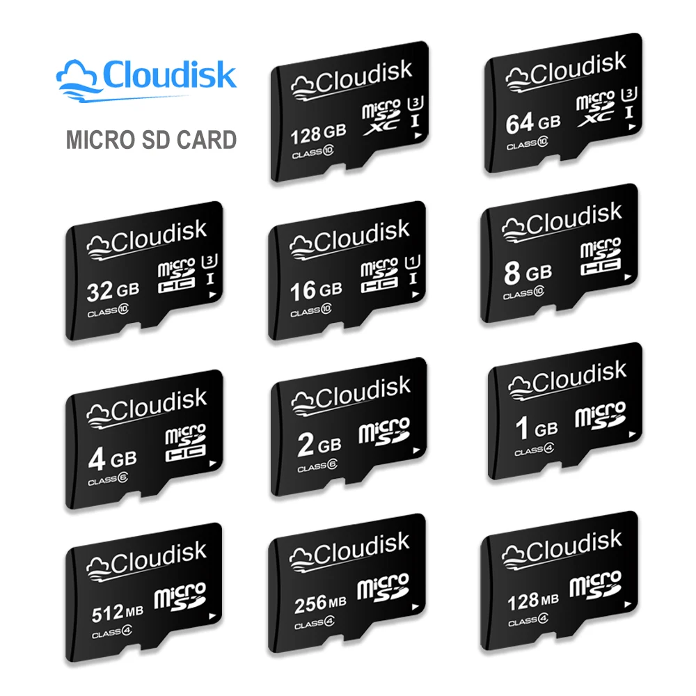 Карта памяти Cloudisk 8 ГБ 4 ГБ 2 ГБ 1 ГБ Карты Micro SD 128 ГБ 64 ГБ 32 ГБ SDXC U3 V30 C10 16 ГБ для телефона, планшета, монитора, камеры