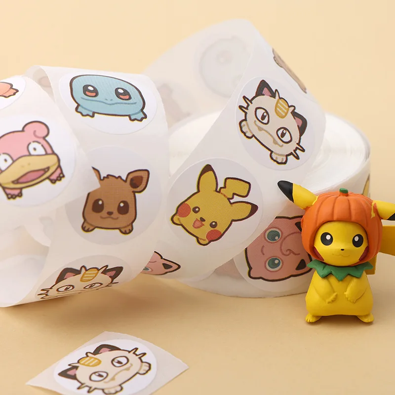 500/2000PCS Anime Nette Pokemon Aufkleber Kawaii Pikachu Charizard Runde Dichtung Aufkleber Rollen Aufkleber Gepäck Aufkleber Spielzeug
