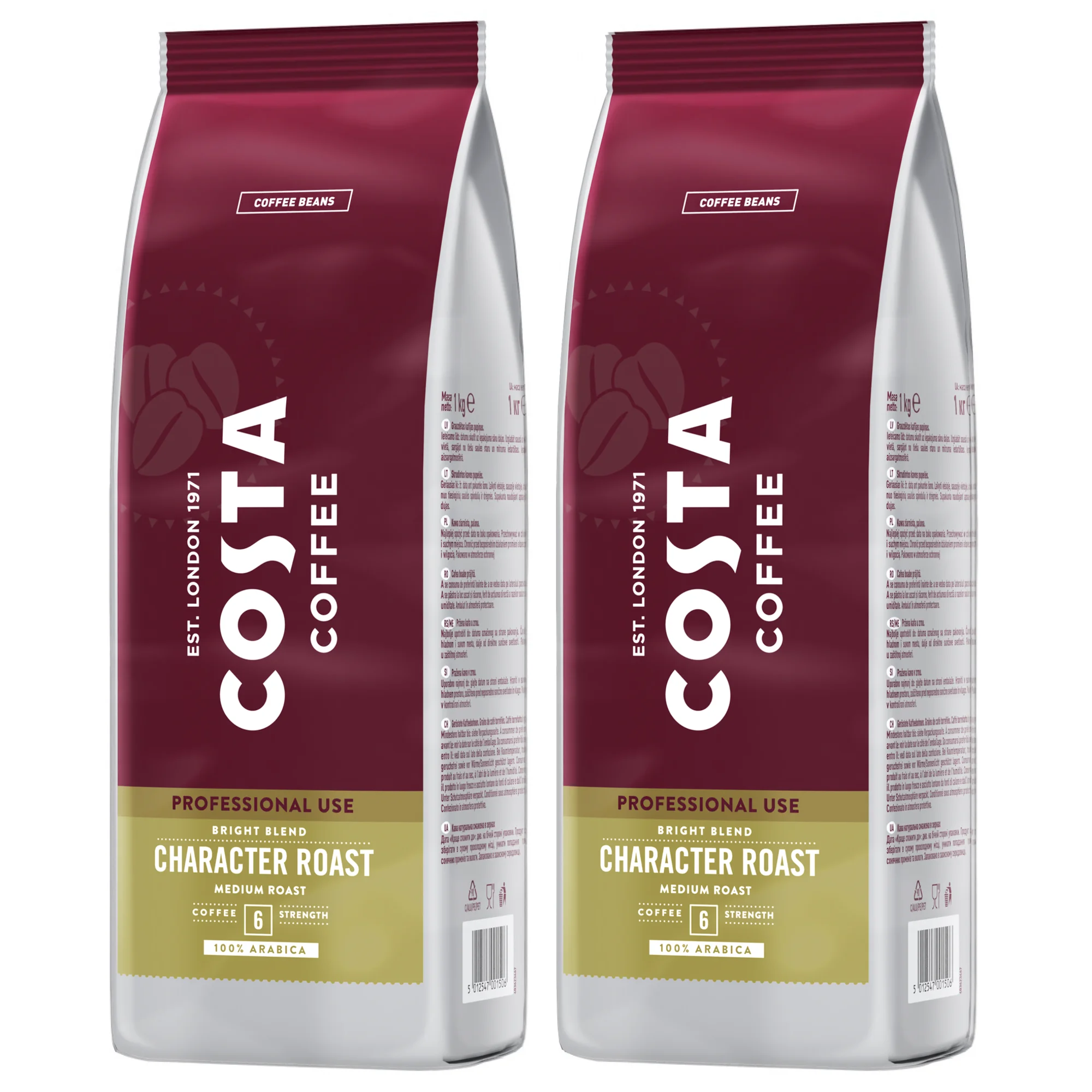 2x Kawa ziarnista COSTA COFFEE Pro Bright Latin Blend 100% Arabica 1kg