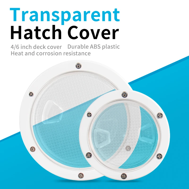 4–6 Zoll weiße, kreisförmige, transparente Inspektionsluke aus Kunststoff, korrosionsbeständige Abdeckung, verwendet für Marine-Yacht-Wohnmobil-Trucks