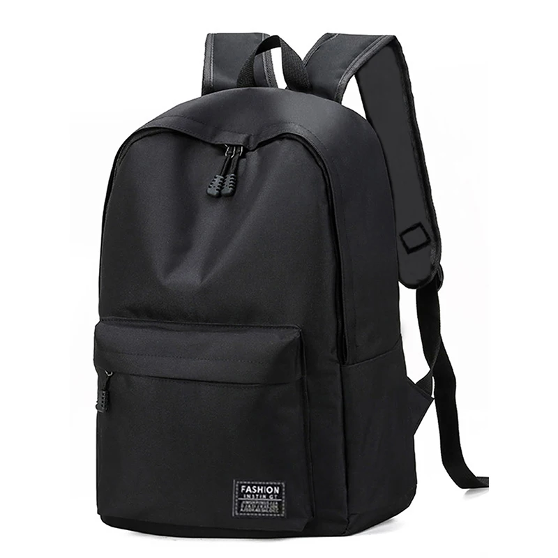 Zaino in stile neutro per ragazzi e ragazze, adatto per viaggi d'affari. Materiale in puro nylon nero, borsa a doppia spalla.