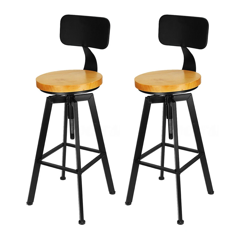 2 bancos de bar com encostos, assentos giratórios, cadeiras de jantar de ilha de cozinha, bancos de balcão com altura ajustável, 25,2-33,07 pol.