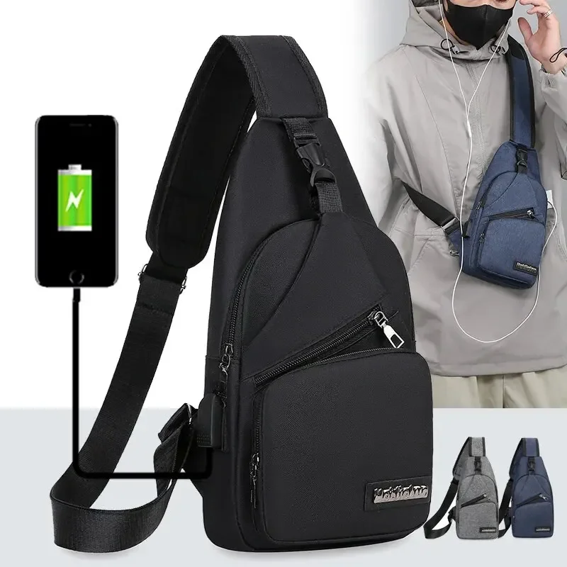 Brusttasche Herren One Shoulder Umhängetasche Große Kapazität Outdoor Sport Freizeit Mode Kleine Umhängetasche Rucksack Herren