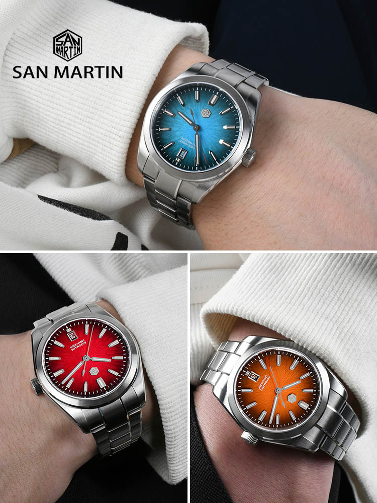 San Martin 39 มม.SN0144 "JianZhan" Gada นาฬิกา Miyota 9015 Original Design สไตล์จีนผู้ชายอัตโนมัตินาฬิกา