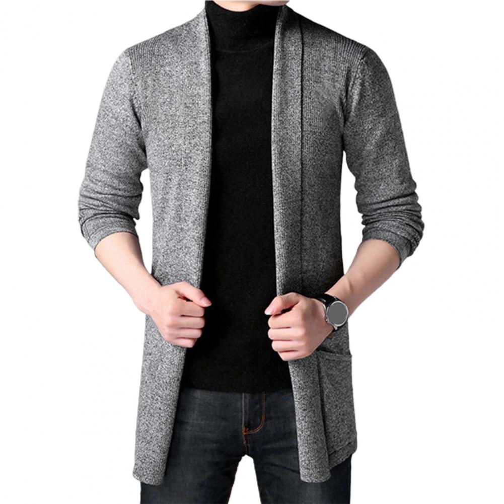 Suéter cardigã útil para homens, suéter de tricô de outono e inverno