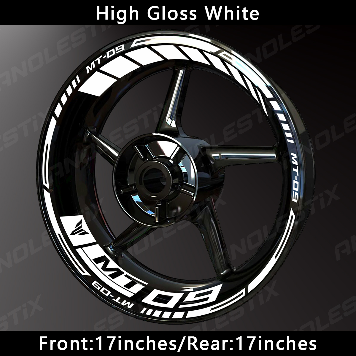AnoleStix-pegatina reflectante para rueda de motocicleta, calcomanía para cubo, cinta de raya de llanta para YAMAHA MT-09 MT09