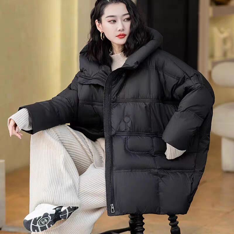 Chaqueta holgada con capucha para mujer, Parka informal, abrigo cálido, diseño suelto y cómodo de siete colores, novedad de otoño e invierno