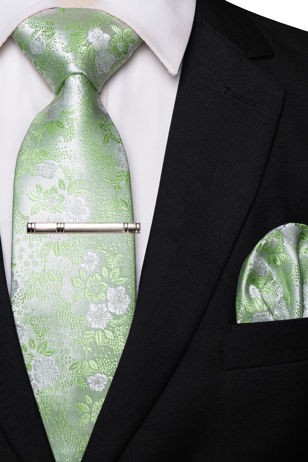 JEMYGINS шелковый мужской галстук с цветочным принтом, карманный квадратный зажим для галстука, наборы галстуков для свадебной вечеринки, мужские аксессуары, высокое качество Gravata