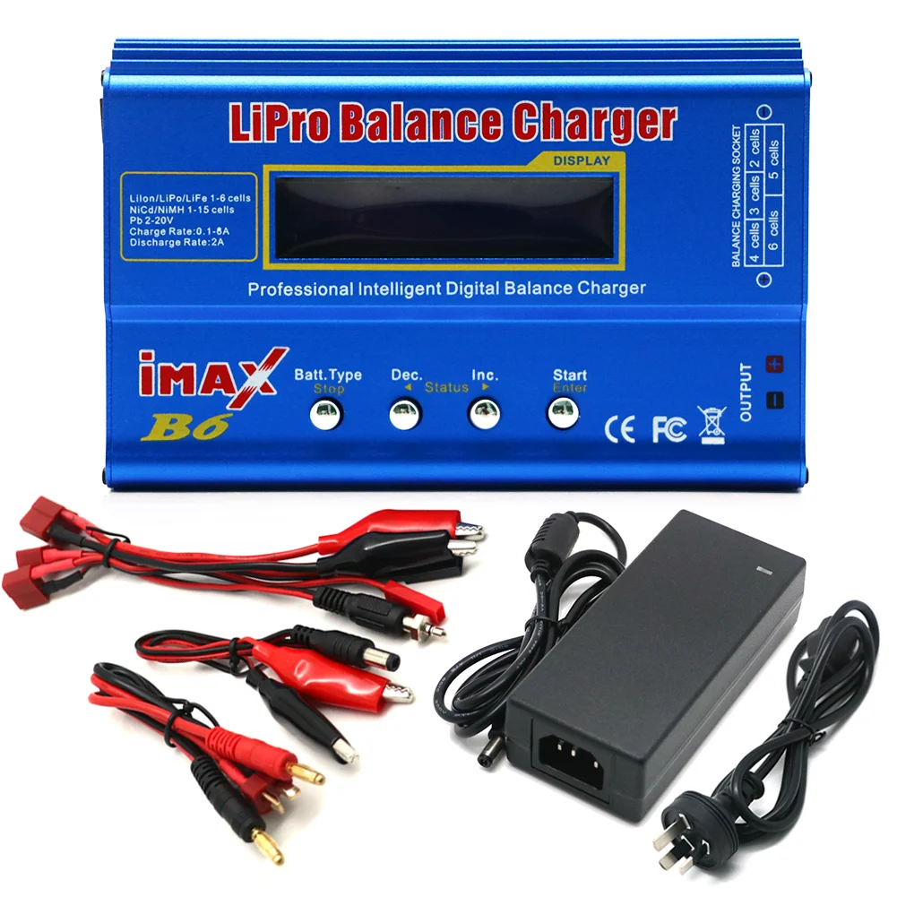 IMAX B6 80W Batterie Ladegerät Lipo NiMh Li-Ion Ni-Cd Digitale Lipro Balance Ladegerät Entlader AC Power 12V 5A Adapter Für Rc Auto