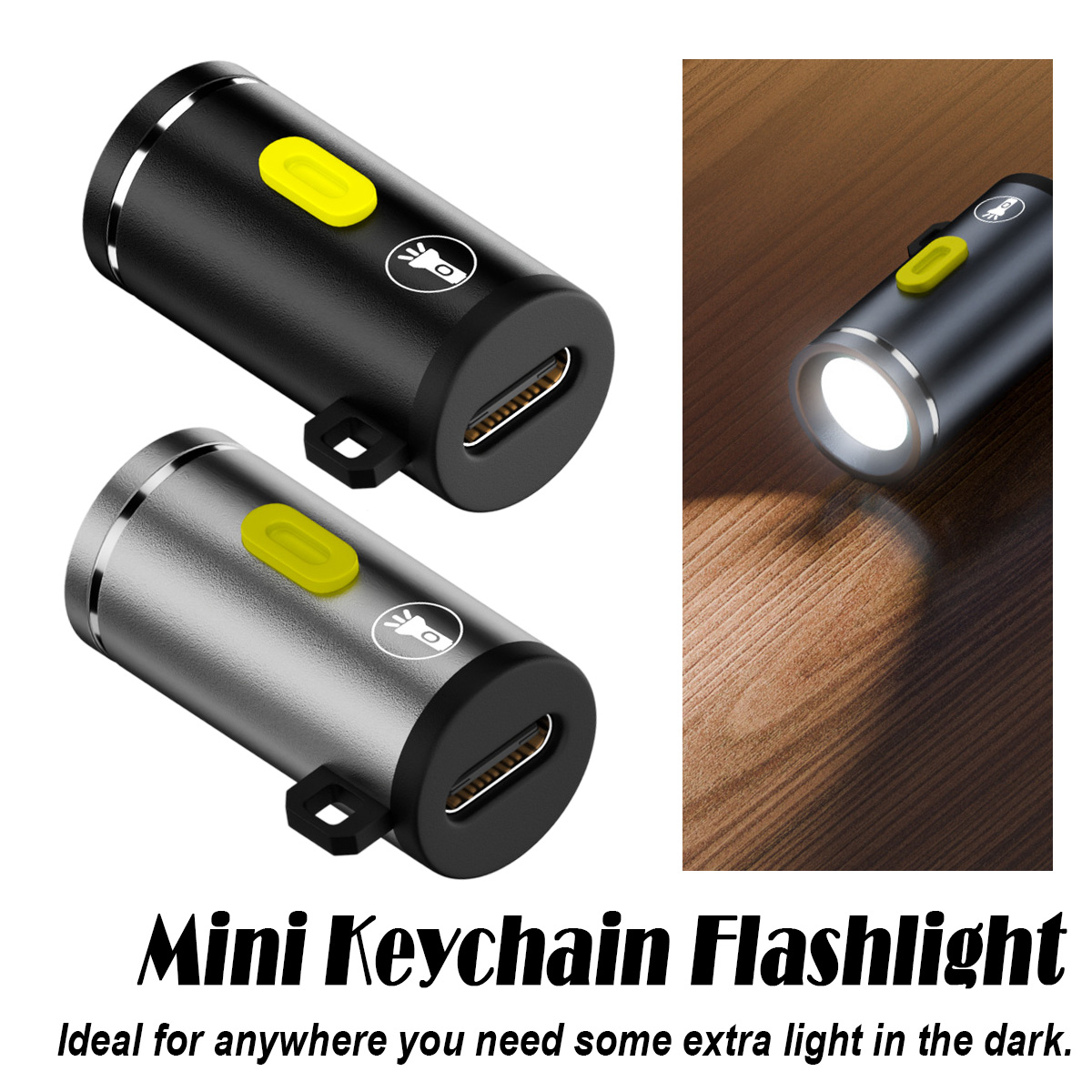Mini geführte Taschenlampe braucht keine Batterie Design Cob kaltes Weiß angetrieben von Typ C Steckverbinder tragbare Taschengröße Arbeitstaschenlampen