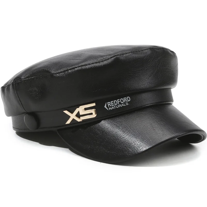 Spring and Autumn Versatile Beret Retro Flat Top Visor Small Face Black Painter Hat Fashion Hat Classic Versatile   Adjustable
