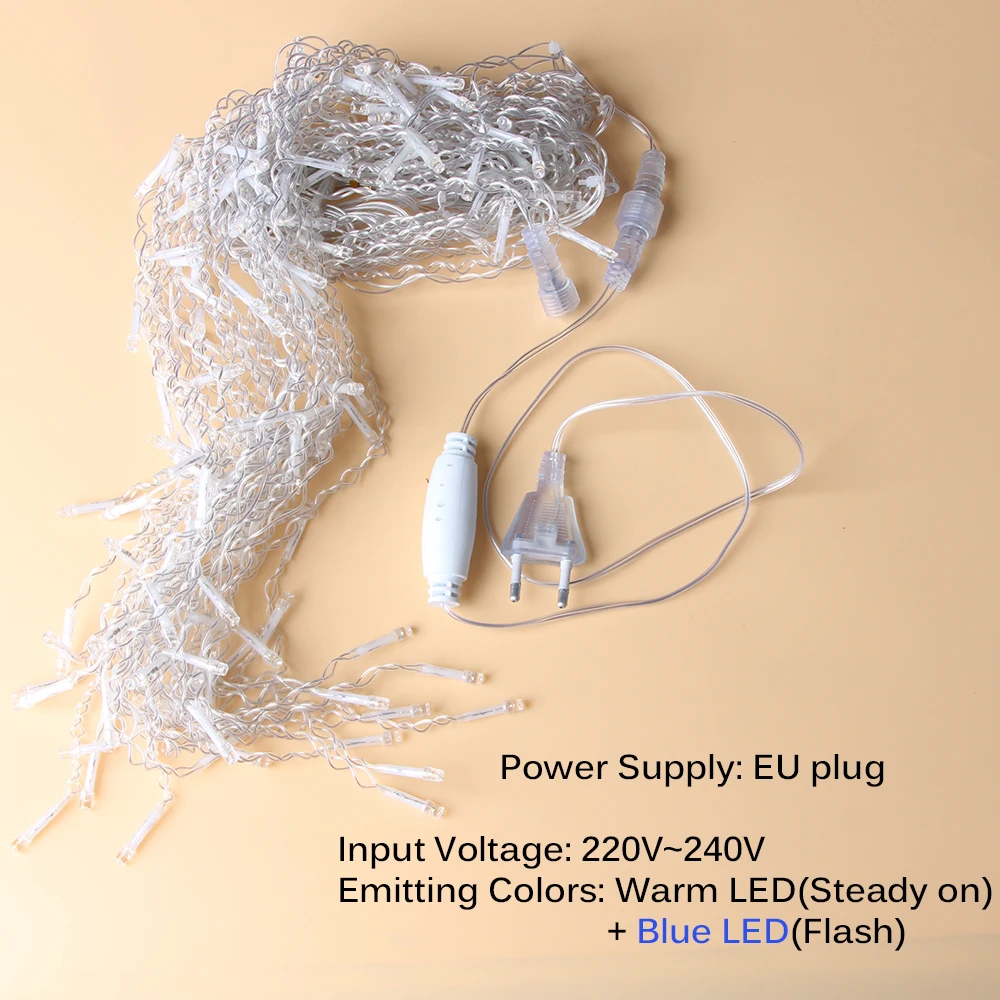 6 M/12 M LED Icicle String Lights Icicle Fairy Light กลางแจ้ง Garland สําหรับคริสต์มาสปีใหม่งานแต่งงานสวนตกแต่ง Patio