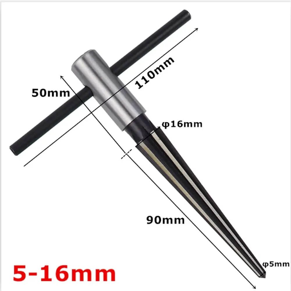 5-16mm Cone Reamer Round Shank Woodworking Tool 3-13mm Chamfer Hole Expanding Drilling for Wood Board