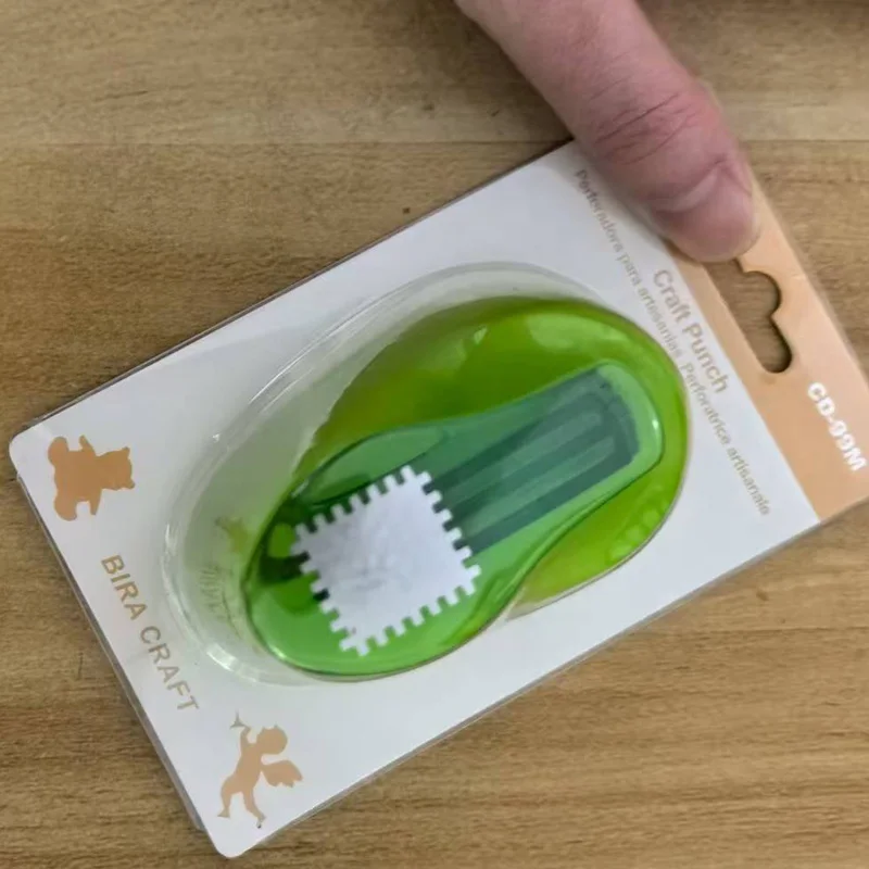 New 2x1.8cm Stamp shape Craft Punch Embossing Machine Round Hole Punch Toothed Puncher Embosser