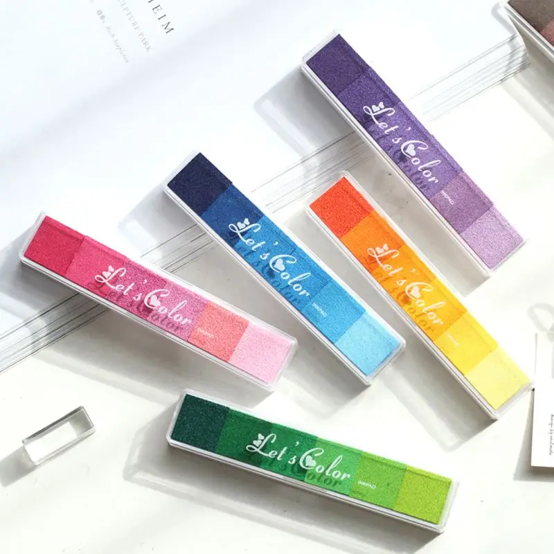 ปลอดสารพิษ Gradient Inkpad Craft น้ำมันตาม DIY Ink สำหรับยางแสตมป์ผ้าสมุดภาพของตกแต่งงานแต่งงานลายนิ้วมือแสตมป์ Pad