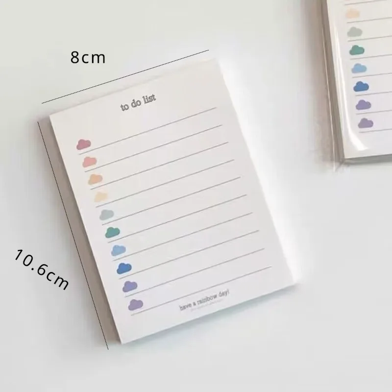 New 50Sheets Cute Colorful Clouds To Do List Planner Student Note Paper Memo Pad Stationery School Supplies Korean Stationary