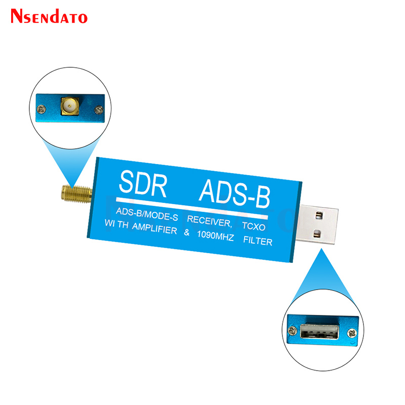 RTL2832U ADS-B Mode-S USB SDR TV-Receiver Eingebauter HF-Verstärker 1090 MHz Bandpassfilter Radio SDR Band TV Scanner Tuner Stick
