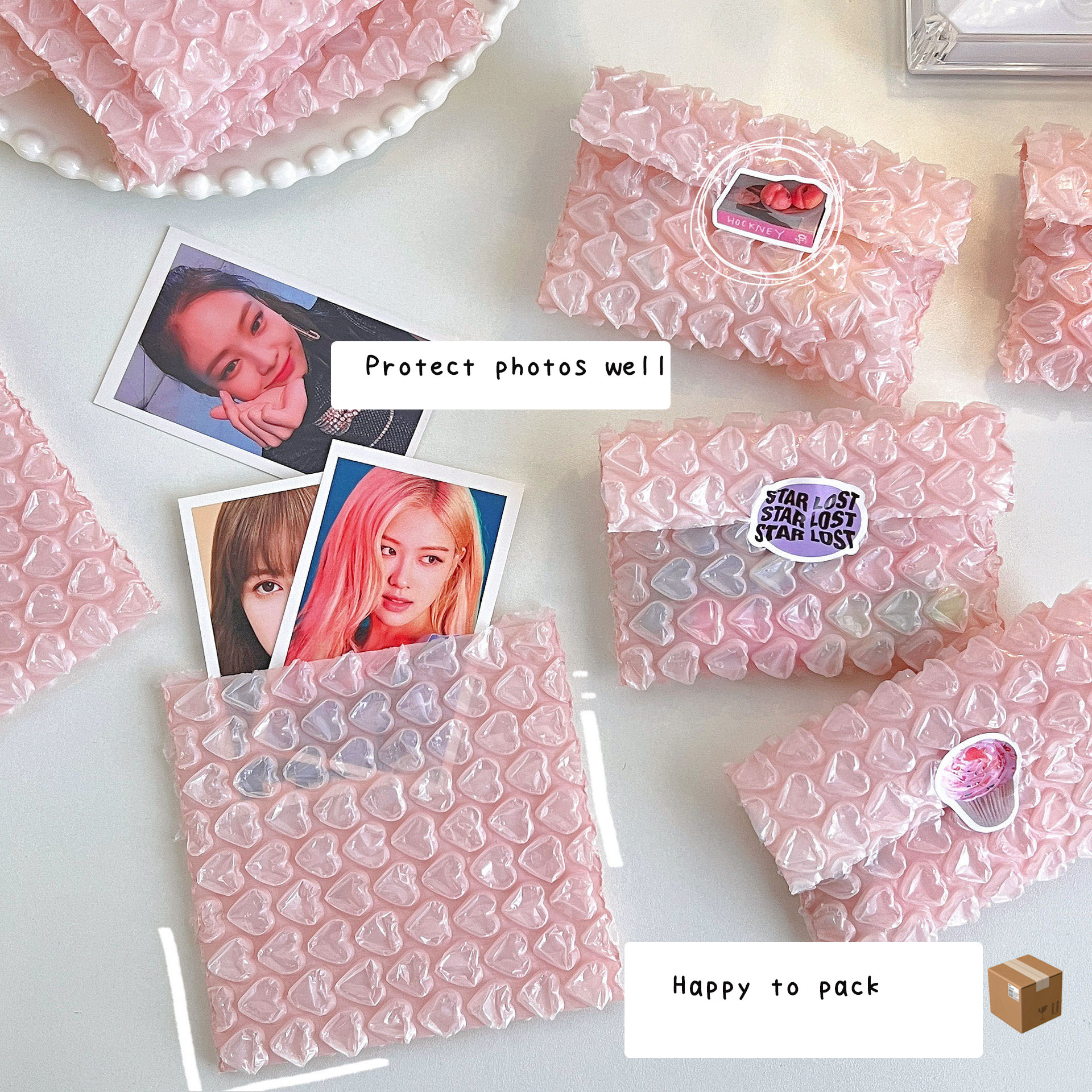 10 шт./упаковка, пузырчатые сумки в форме сердца