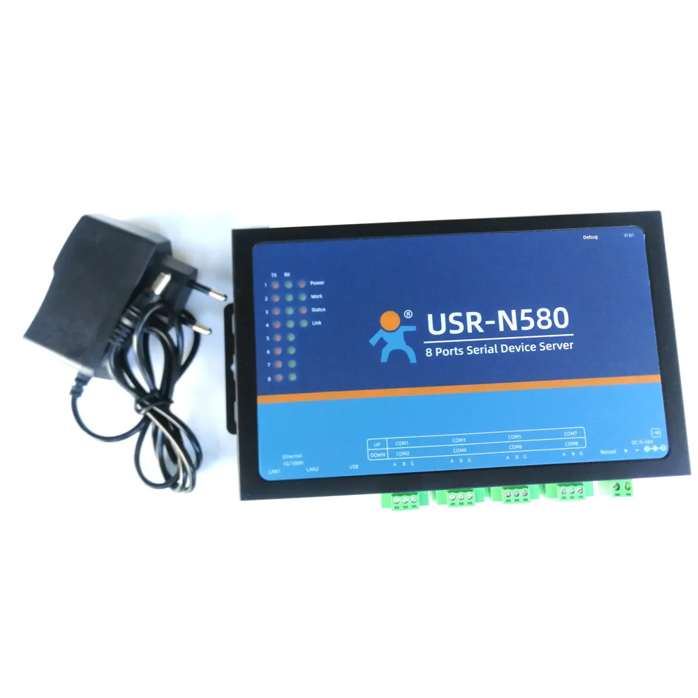 USR-N580 Ethernet Seriële Server 8 RS485 Poorten Converter Ondersteunt Meer Apparaten