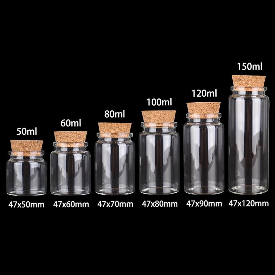 2 Cái/lốc 50Ml 60Ml 80Ml 100Ml 120Ml 150Ml Chai Thủy Tinh Với Nút Chai Kẹo Đựng Gia Vị bình Cho Nghệ Thuật Thủ Công Cưới Ủng Hộ 6 Kích Cỡ Chữ U Chọn