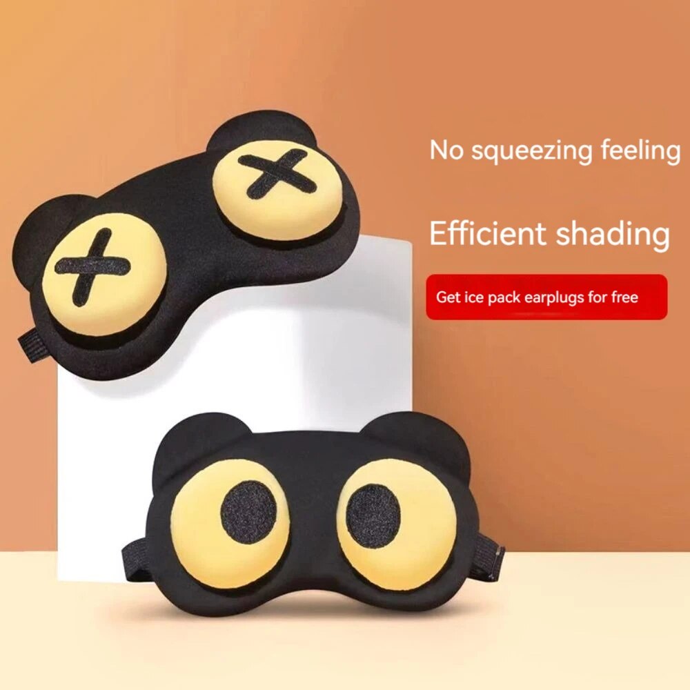 Máscara de olho bonito para crianças e estudantes, olho calmante, fadiga ocular, quente, comprimir, confortável, dormir