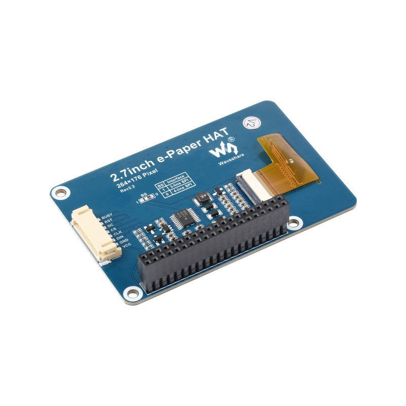 264x176, 2,7 дюйма E-Ink display HAT для Raspberry Pi, интерфейс SPI
