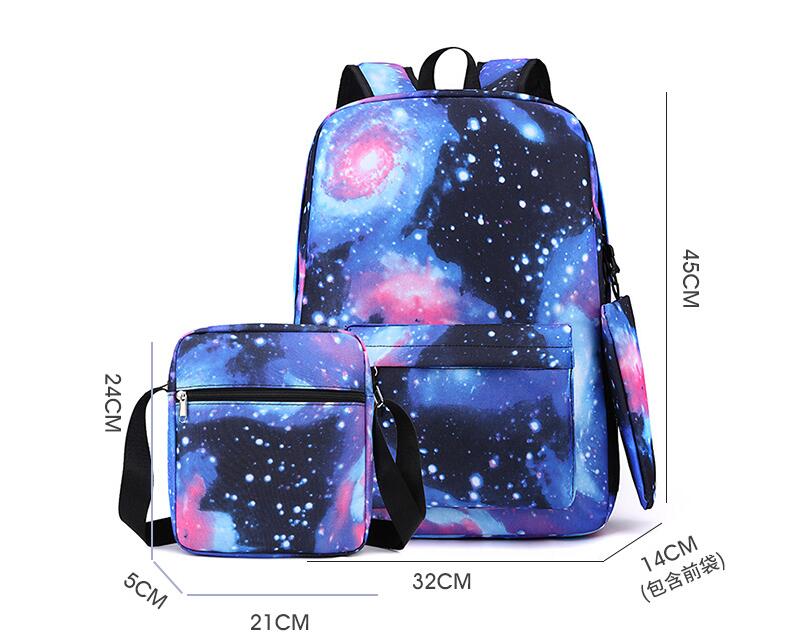 3 pezzi Lilo And Stitch zaino semplice donna maschio bella borsa da scuola per studenti zaini da viaggio per Laptop leggeri di grande capacità