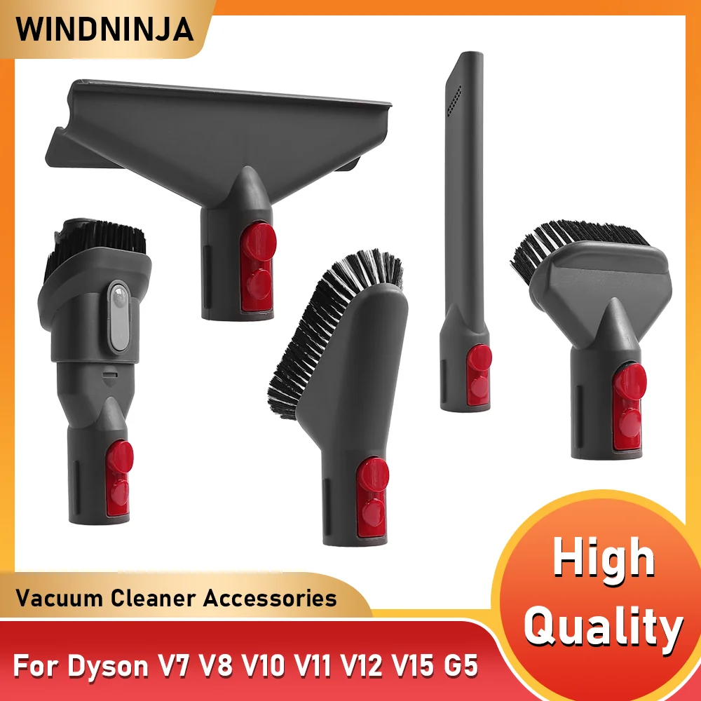 Cabezal de boquilla de succión plana para aspiradora Dyson V7 V8 V10 V11 V12 V15 G5, cabezal de cepillo para colchón, cepillo redondo, piezas de cepillo suave