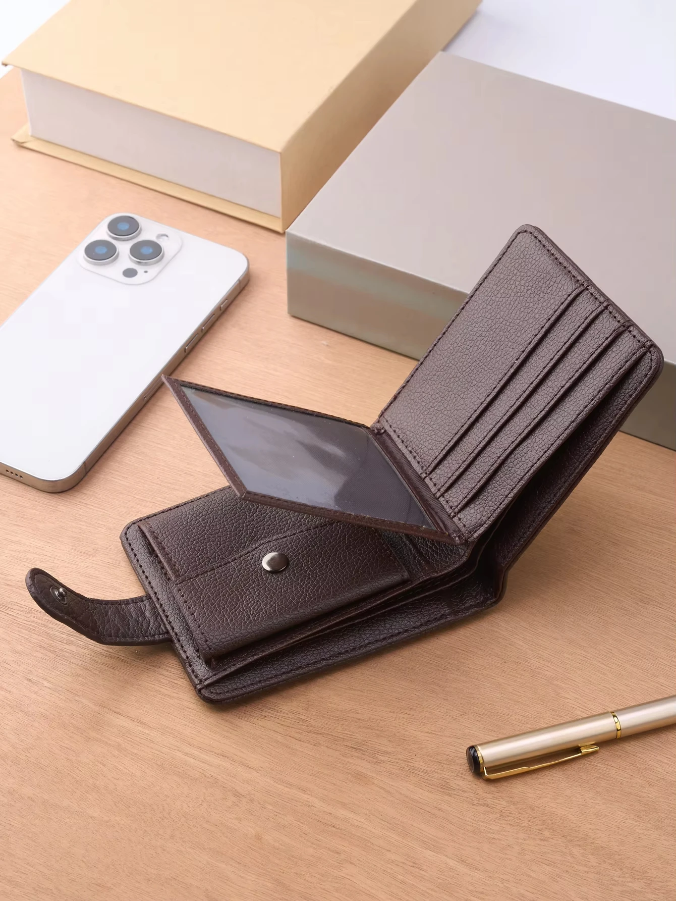 Carteiras masculinas de couro com zíper bolsa homem fino cartão horders qualidade masculino curto multi-cartão carteira moeda bolso bolsa