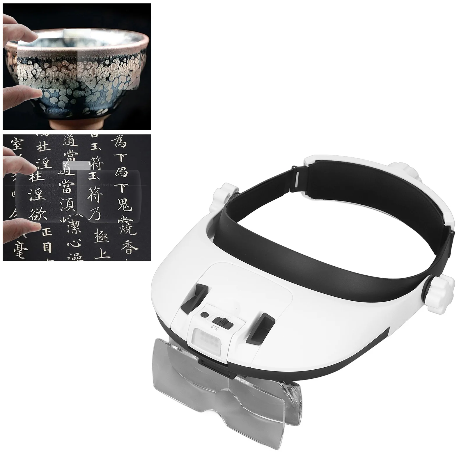 Loupe à tête ZK50, loupe Rechargeable LED avec 5 lunettes pour la lecture et la réparation