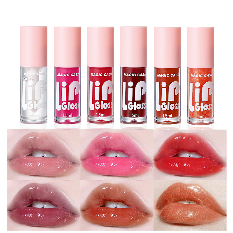MAGIC CASA Conjunto de 6 peças de óleo labial gelatinoso com brilho de água - Plomando, hidratante, base de maquiagem, umidade de longa duração