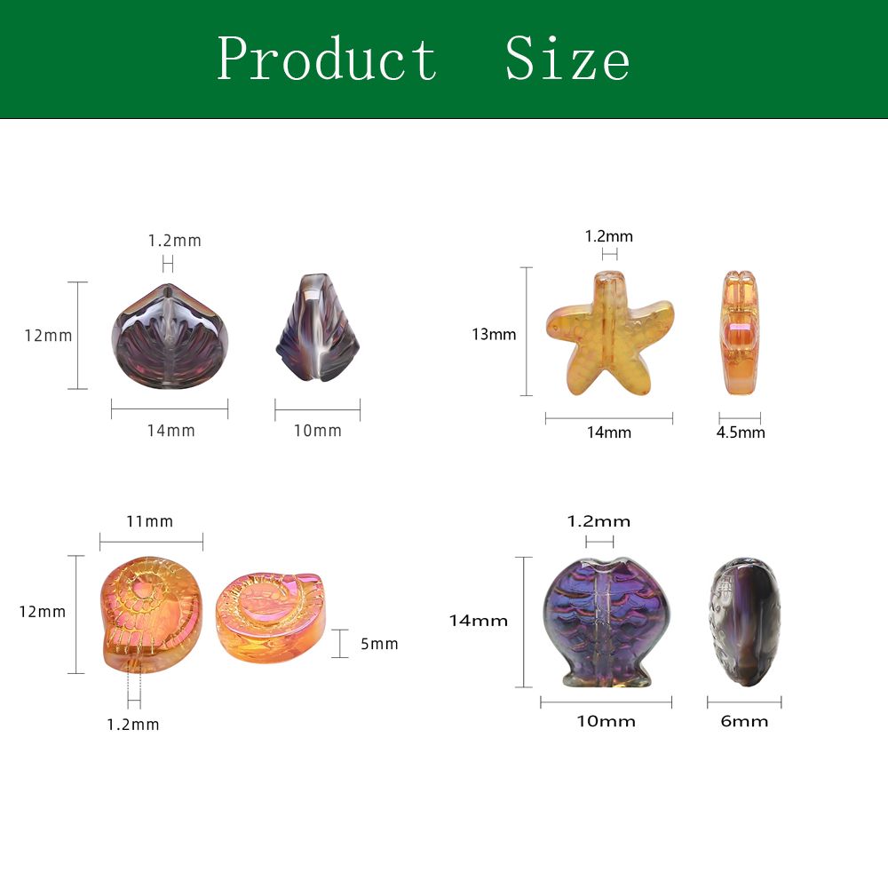 Mini accesorios de joyería de estrella de mar, accesorios de joyería de Caracol de cristal de forma mixta, collar, accesorios de bricolaje, 20 piezas