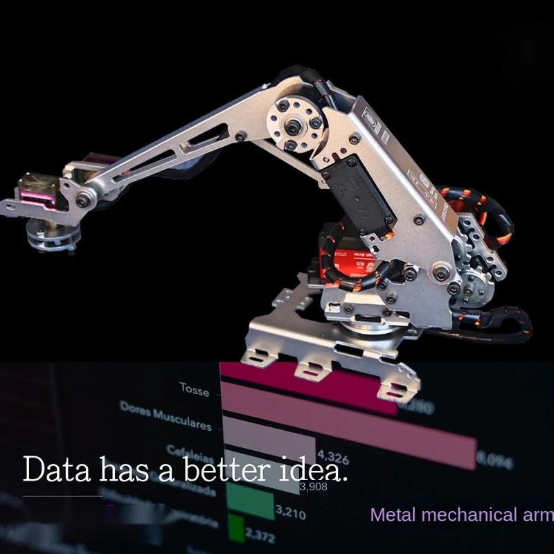 New 6 Dof Robotic Arm Manipulator Industrial Robot Model with MG996R Servos for Arduino Robot Arm DIY Kit Suction Cup STEM Toys