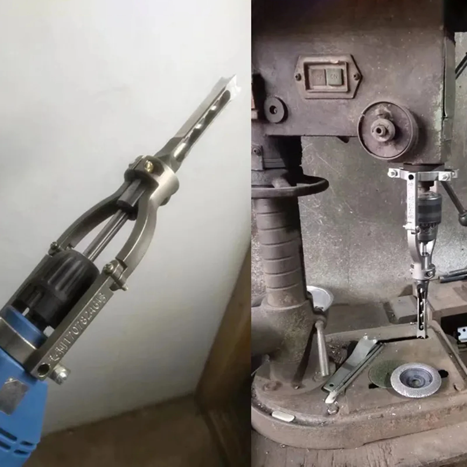 Square Hole Drill Fixed Bracket Easy Installation and Disassembly For Woodworking Drill Bit Adapter