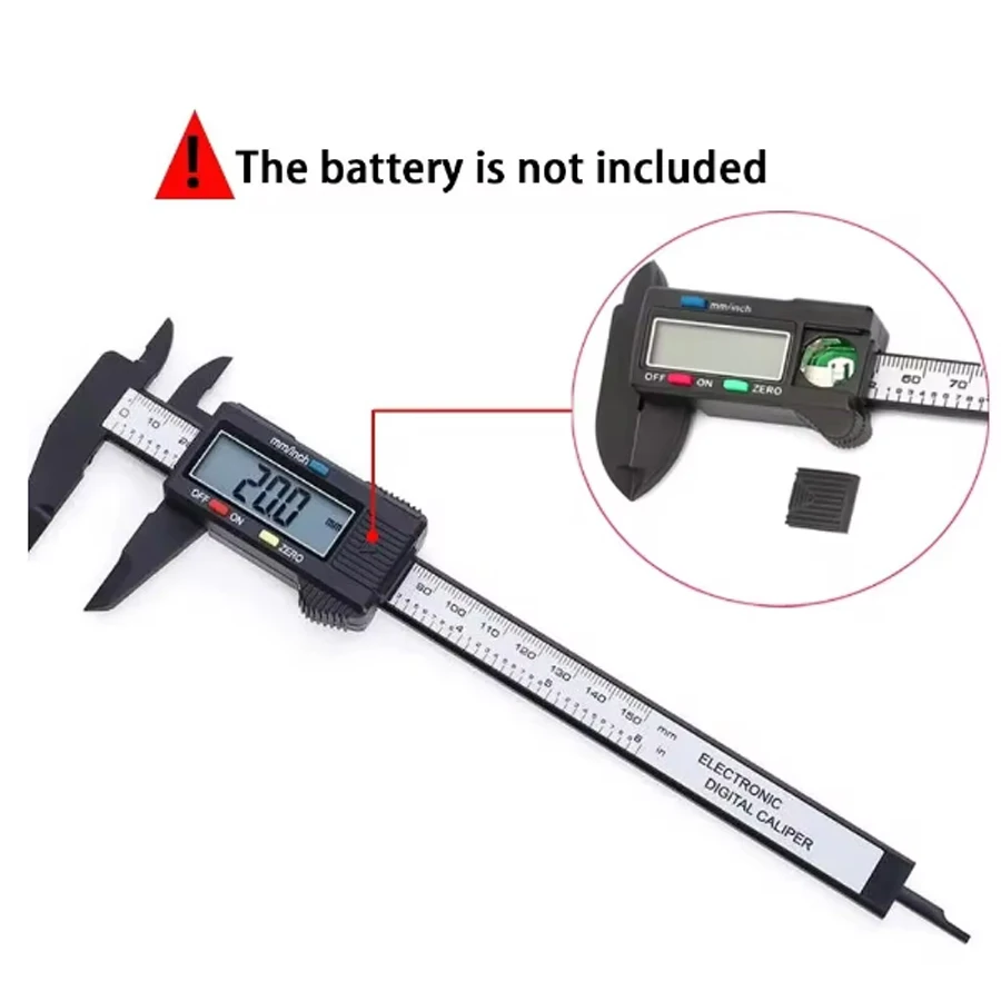 150mm mm elektronischer digitaler Bremssattel Kohle faser Zifferblatt Messschieber Messgerät Mikrometer Messwerk zeug digitales Lineal