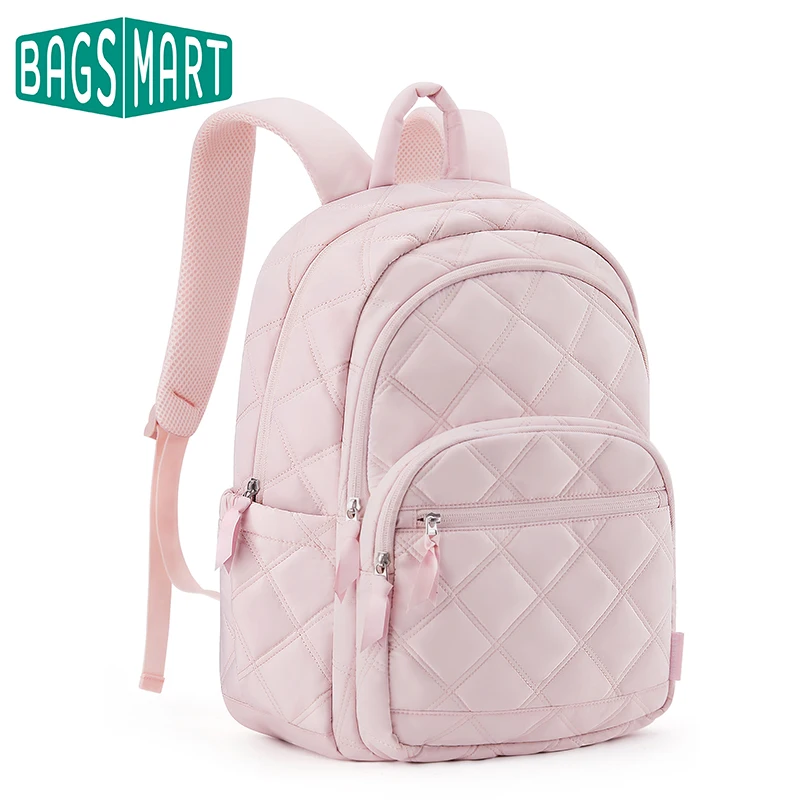 BAGSMART 15.6" Laptop Bag High Capacity Fashionable College Backpack for Women Cute Travel Book Bag Stitch Girl School Backpack