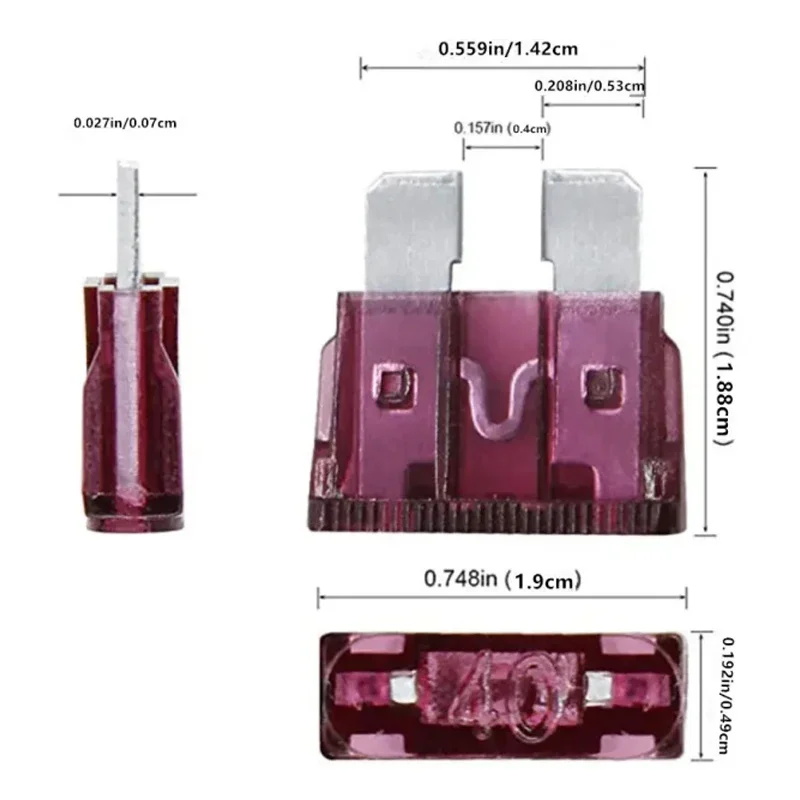 100 Stück Auto-Sicherungen, kleine Mini-Auto-Flachsicherungen, 2 A, 3 A, 5 A, 7,5 A, 10 A, 15 A, 20 A, 25 A, 30 A, 35 A, AMP-Sortiment in Aufbewahrungsbox