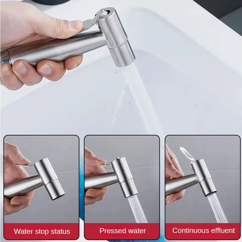 Handheld Bidet Sprayer Set Edelstahl Spritzpistole Dusche Hand Toilette Bidet Wasserhahn Sprayer Dusch düse selbst reinigend