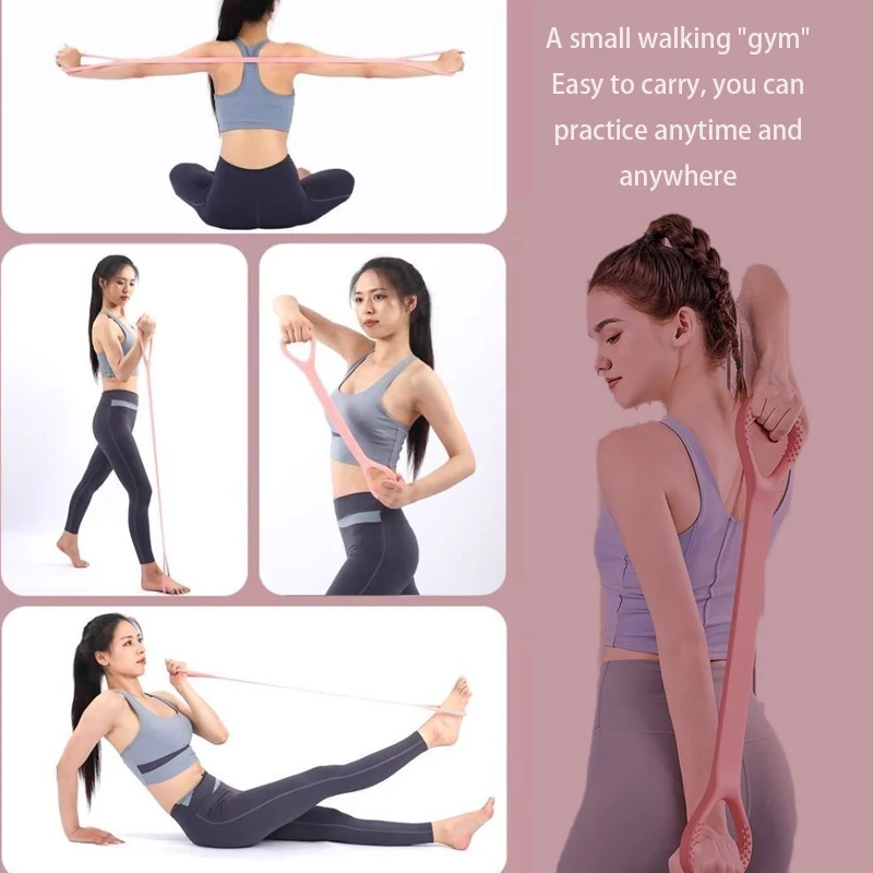 Correa elástica para Yoga, tensor de 8 figuras, herramienta de Yoga, espalda abierta, práctica de hombros, cinturón de estiramiento de Yoga, banda elástica para entrenamiento