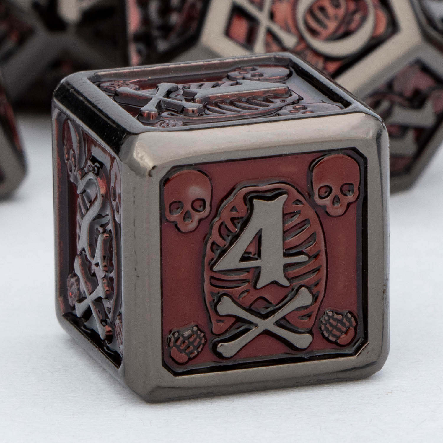 Набор Металлических Ролевых Кубиков ARUOHHA — Черный, Красный, Череп Дракона, D&D, Многосторонние Игральные Кости Для Игр