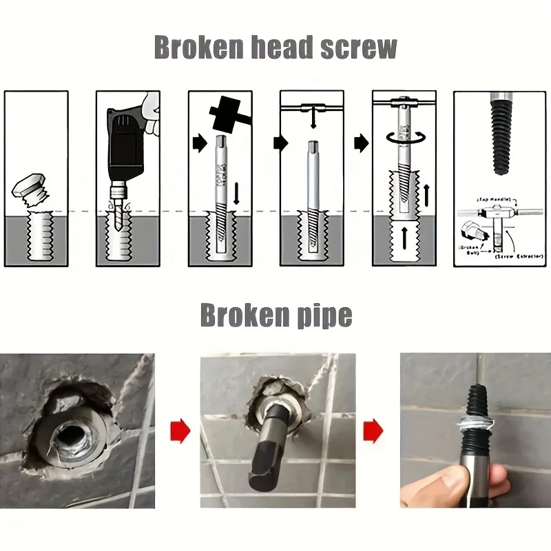 5/6 stücke Schraube Extractor Metall Bohrer Set Beschädigte Schrauben Remover Extractor Holzbearbeitung Werkzeuge Gebrochene Bolzen Wasser Rohr Extractor