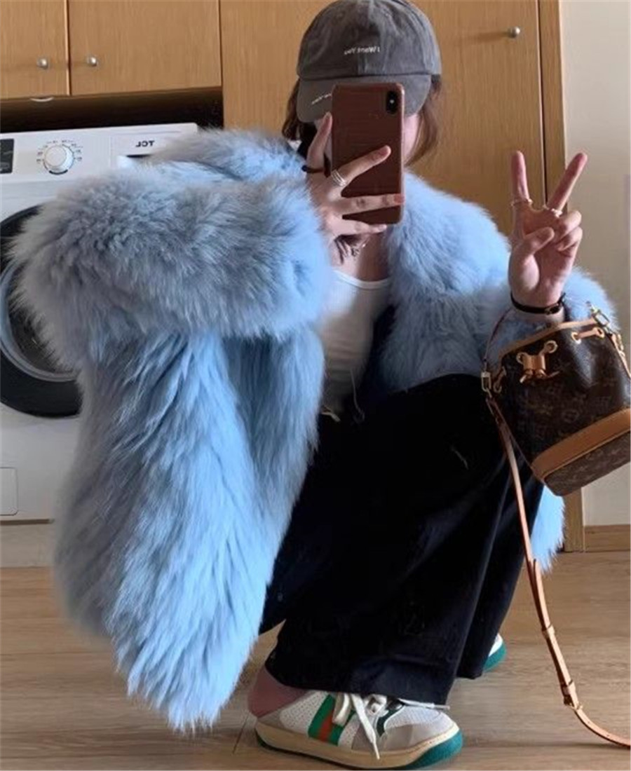 2025 新しい冬暖かいフェイクファートレンチコート女性厚い豪華なふわふわジャケットレディース怠惰な上着高級服カーディガントップス