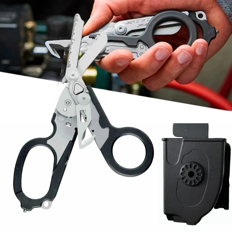 กรรไกรมัลติฟังก์ชั่น Leatherman Raptors First Aid Expert ยุทธวิธีกรรไกรพับกลางแจ้ง Survival เครื่องมือผสม Gadget