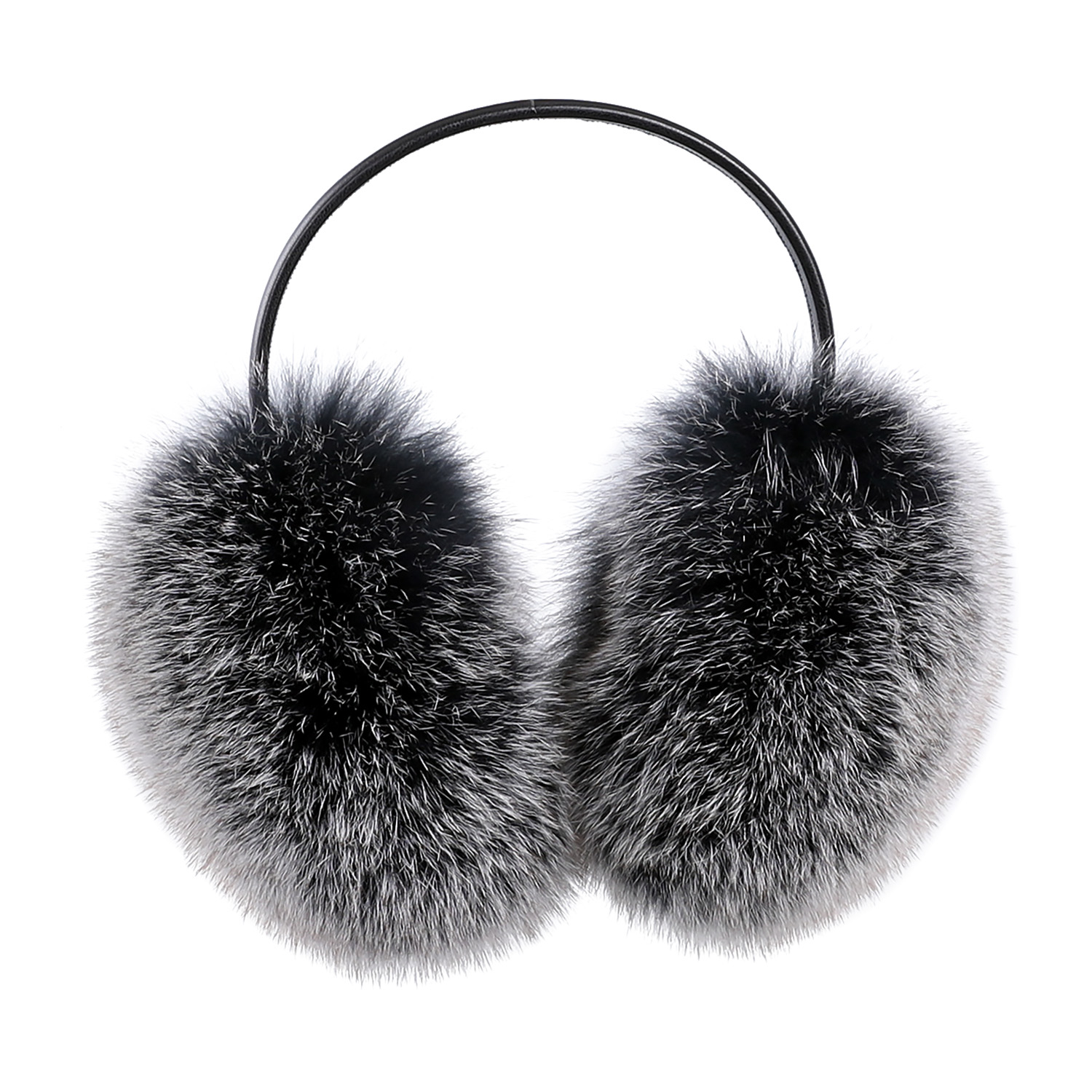 BOONJOVIA Women's Winter 100% Genuine Fox Fur Earmuffs Real Racccoon Fur Ear warmer For Cold Weather Warm Fluffy Soft Adjustable