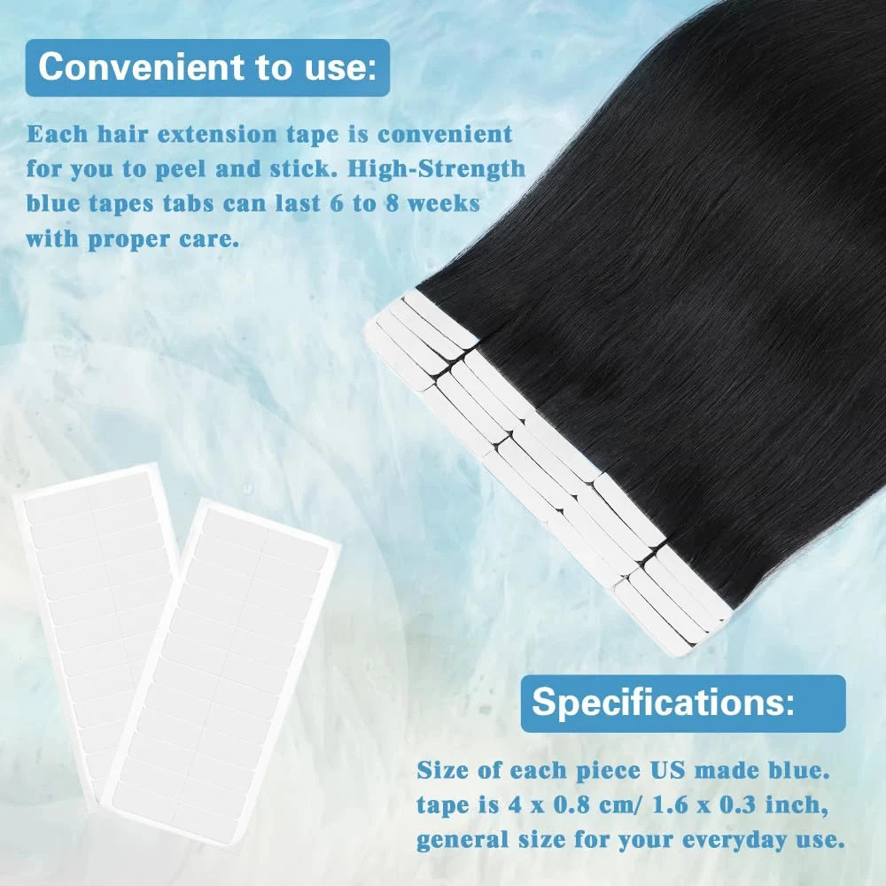 เทปต่อผมมนุษย์ตรงผมบราซิลส่วนขยายกาวผิว Weft สีดําสีน้ําตาล 100% ผมมนุษย์จริงสําหรับผู้หญิง