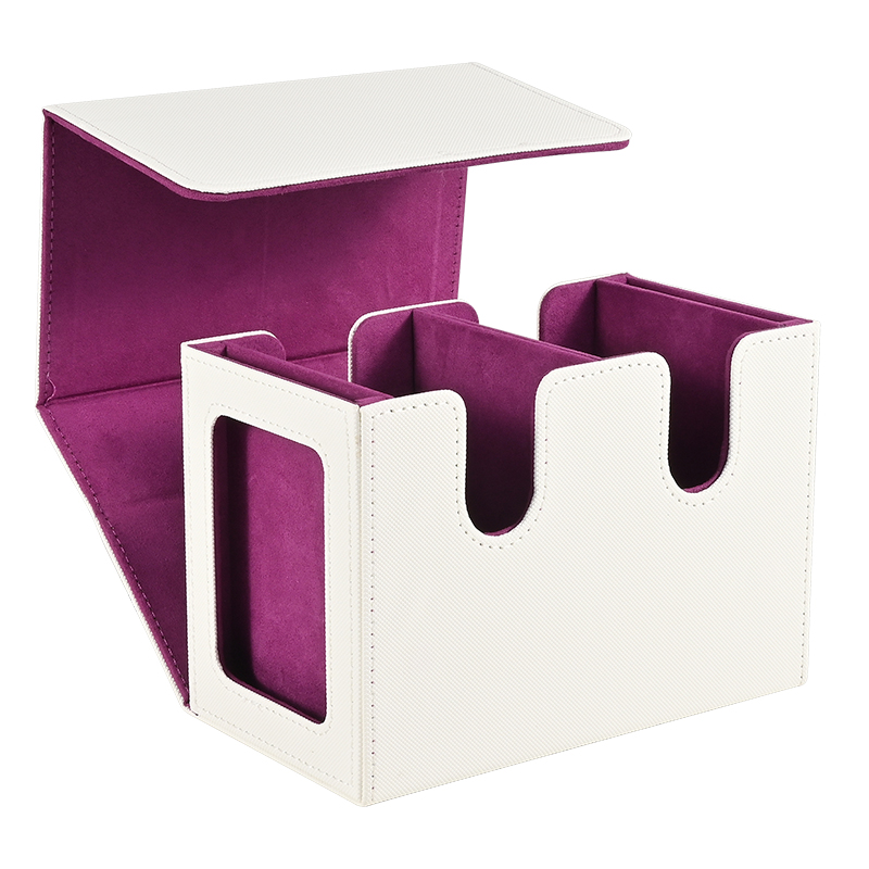 Card Deck Box met 2 commandant-display, dubbeldeksbox voor 140+ kaarten met enkele mouwen, geschikt voor TCG CCG-magische kaarten