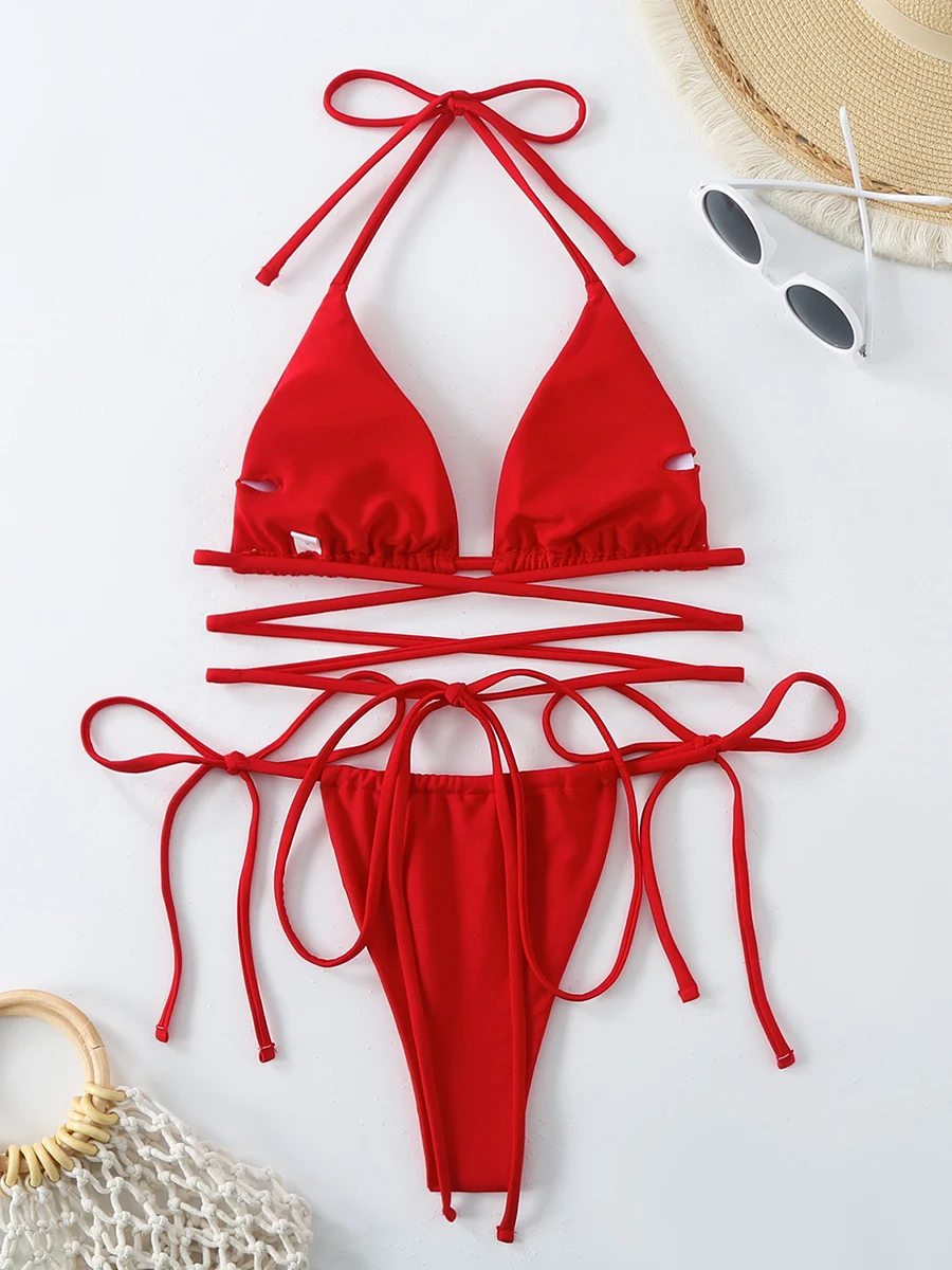 Sexy Micro Bikini 2025 maillot de bain croisé pansement femme maillot de bain femme string Bikinis ensemble 2 pièces femmes maillot de bain maillots de bain