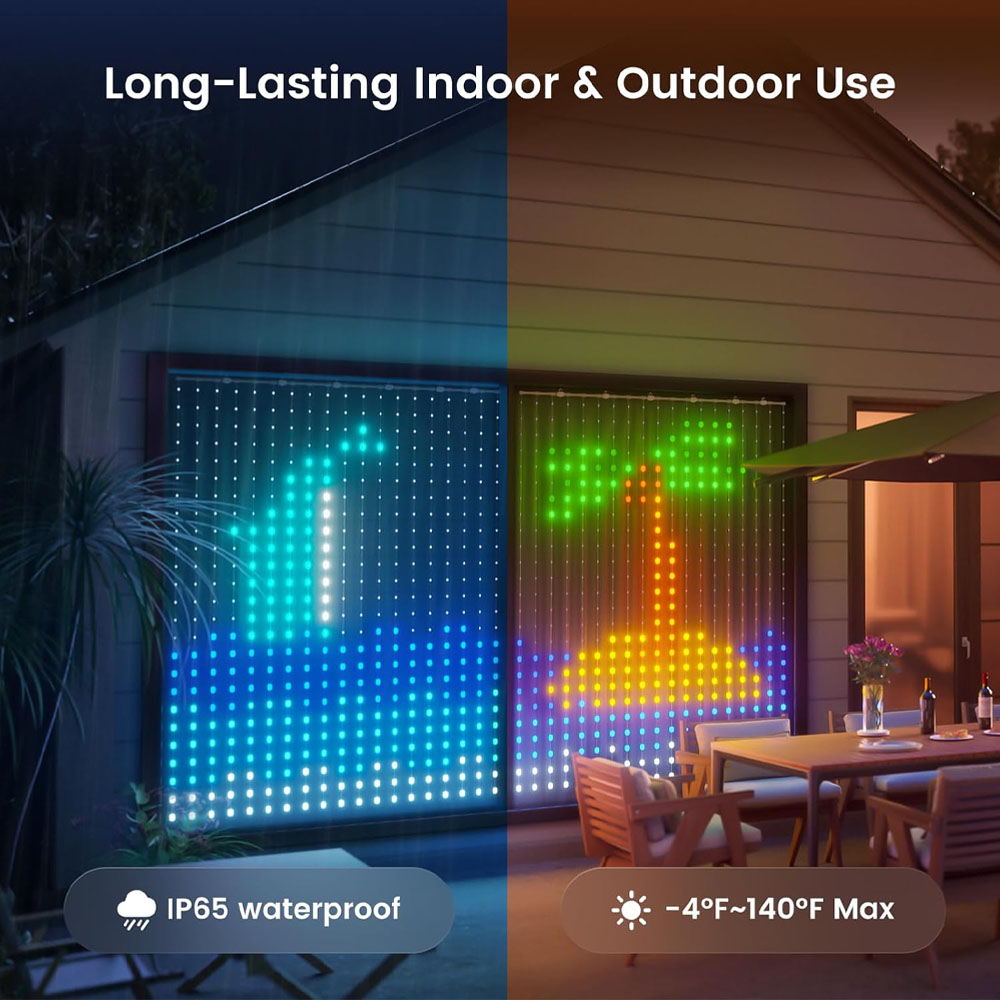 2026 New Smart Curtain Lights with DIY Pattern, 400LEDs Window Fairy Light Outdoor String Lights for Christmas Gift Home Decor
