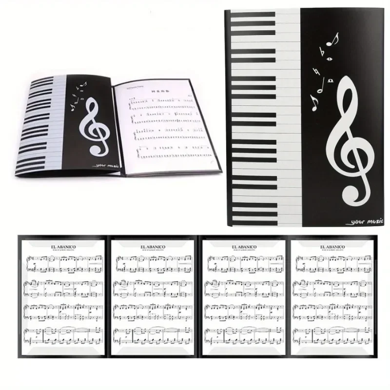 4 Pages Expand Music Folder A4 6 Pockets Music Storage Sheet Big Piano Score Folder Writing Modification Modify Sheet Music