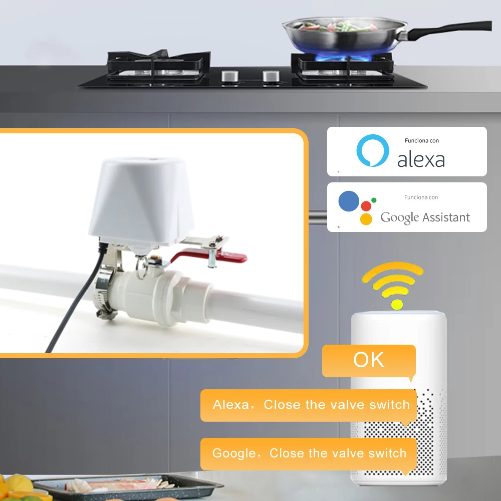 Tuya WiFi Wasser Ventil Gas Abschaltung Kugelhahn Timer Garten Smart Wasserhahn Controller Unterstützung Alexa Google Assistent SmartLife